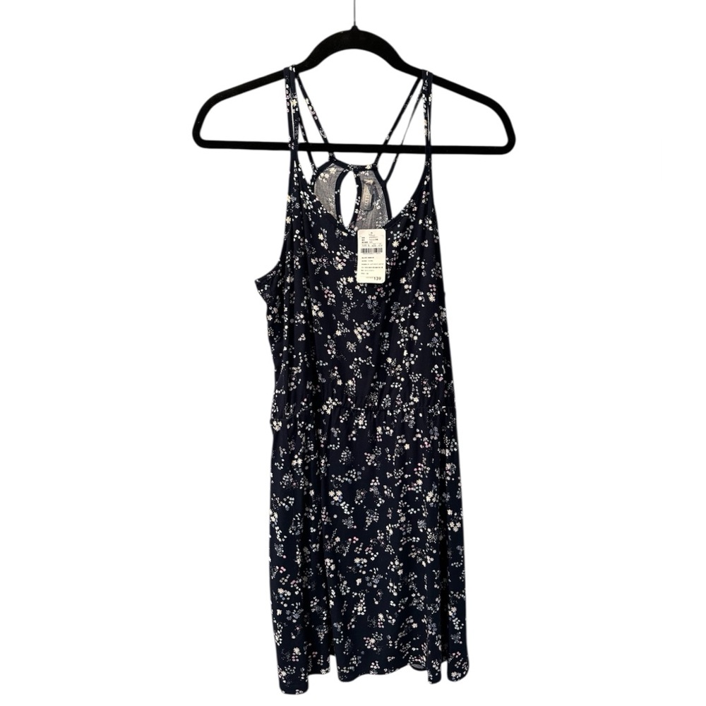 6ixty8ight Dress Racerback Floral blue and white sleeveless strappy size Large
